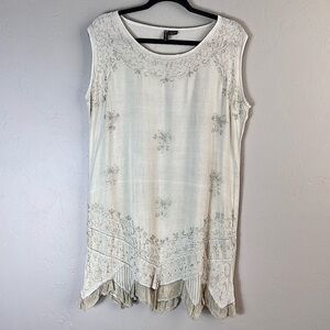 Kaaku Embroidered Tie Back Tunic - Free Size